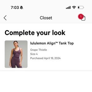 Lululemon grape thistle align set